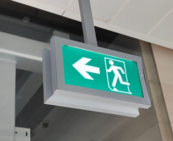 an emergency exit sign 